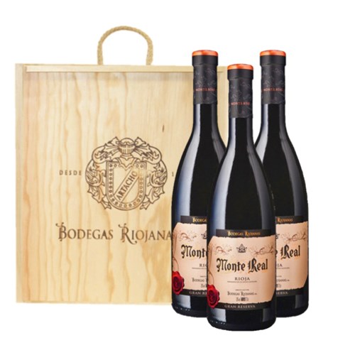 Buy & Send 3 x bottle Monte Real Gran Reserva 2007 In A Branded Wooden Case